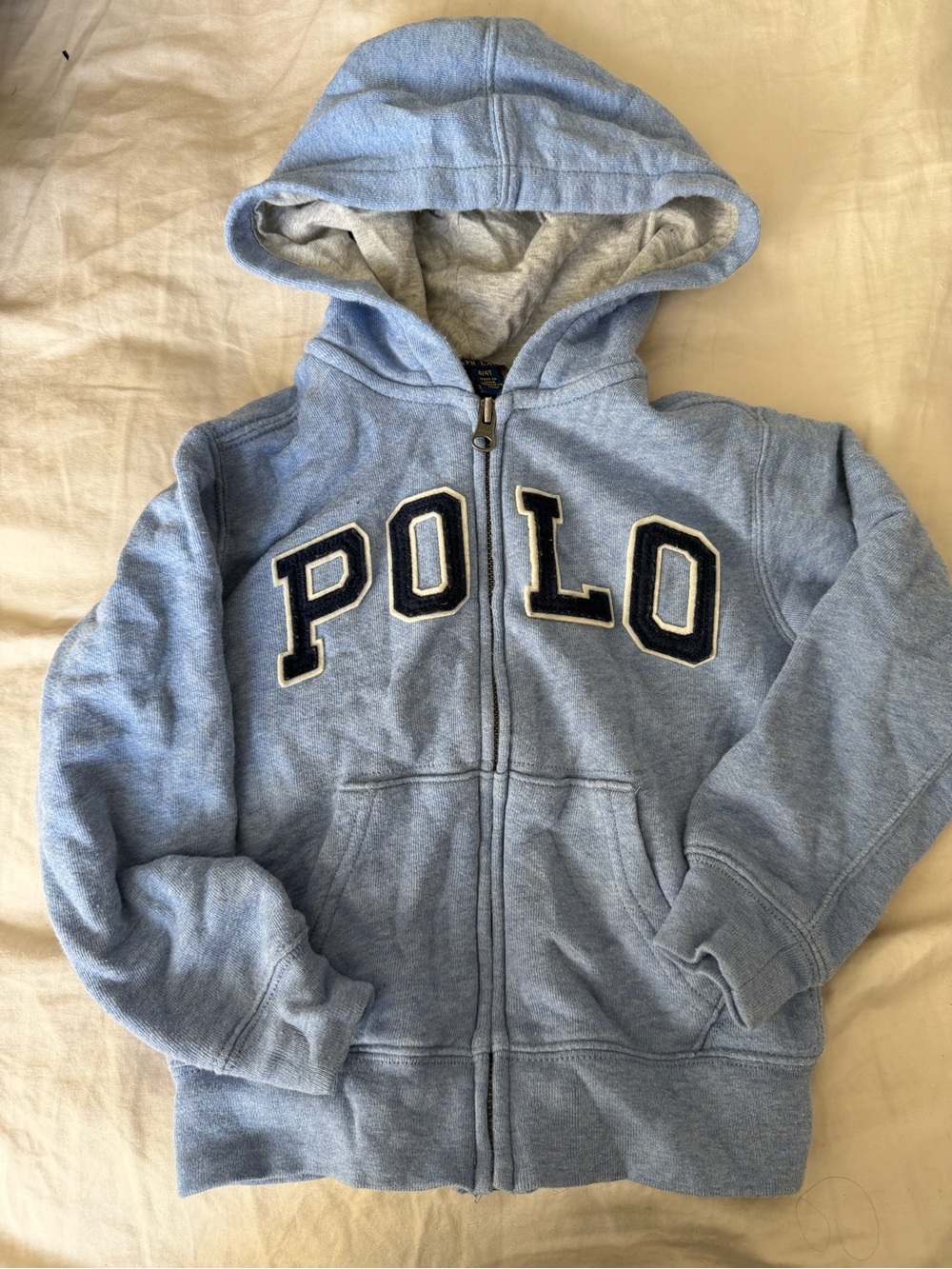 Polo by Ralph Lauren Light Blue Kids Zip Hoodie with POLO Applique